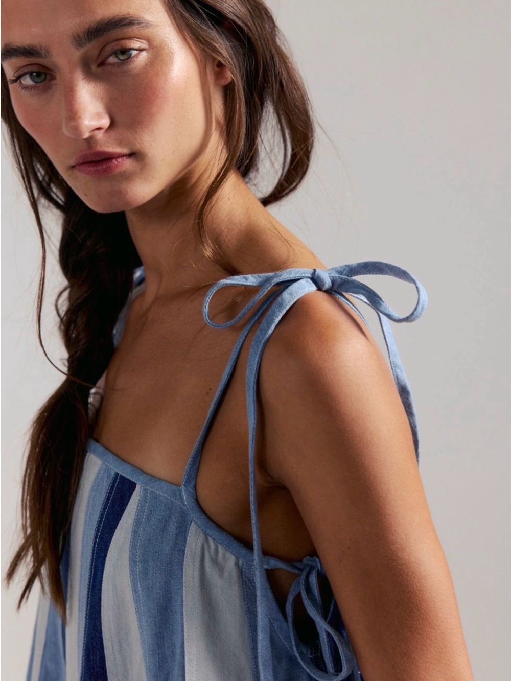 FREE PEOPLE LATTA DENIM MIDI DRESS NWT SIZE S - Picture 5 of 9